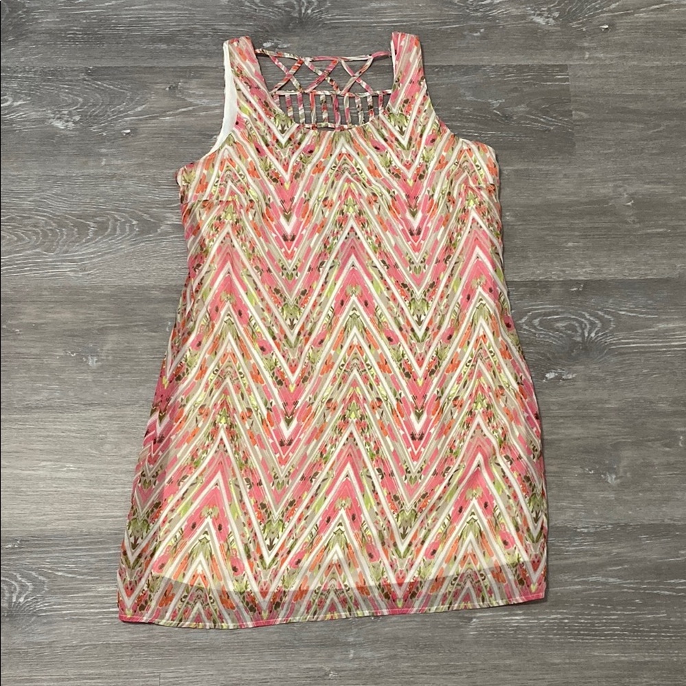 HeartSoul Pink and Green Floral Sheath Dress, Size XL, NWT